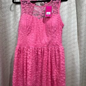 Candies Pink Sleeveless Lace Dress